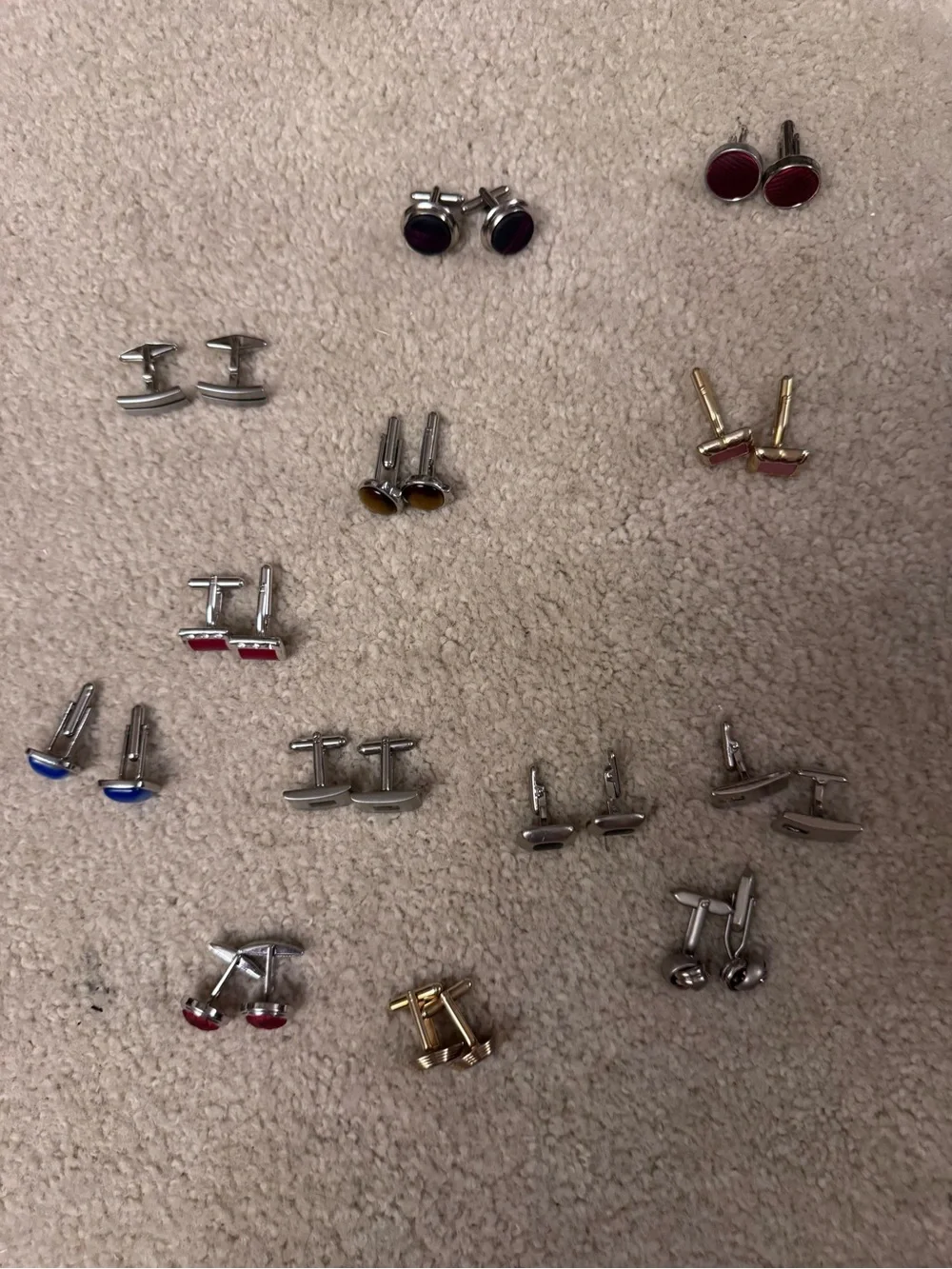 Vintage & Mid-Century Style Men's Cufflink Collection – 13-Pair